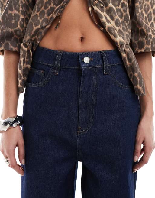 ASOS DESIGN wide leg dad jean in rinse wash