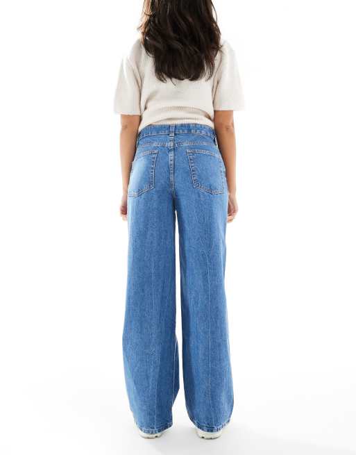 ASOS DESIGN wide leg dad jeans in clean blue, 2 of 5