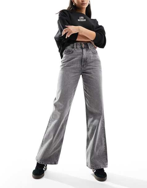 ASOS DESIGN wide leg dad jeans in gray - view 1