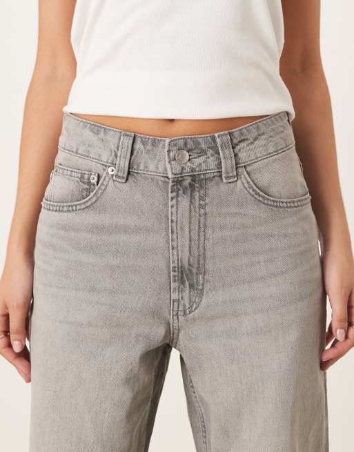 ASOS DESIGN wide leg dad jeans in gray, 5 of 5
