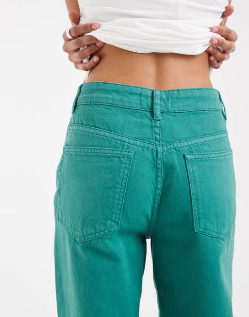 ASOS DESIGN wide leg dad jeans in green, 5 of 5