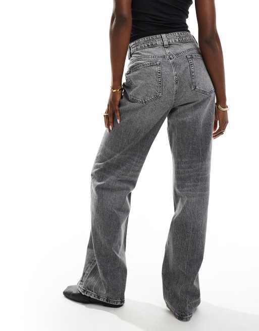 ASOS DESIGN wide leg dad jeans in gray