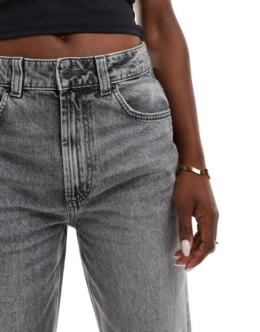 ASOS DESIGN wide leg dad jeans in gray