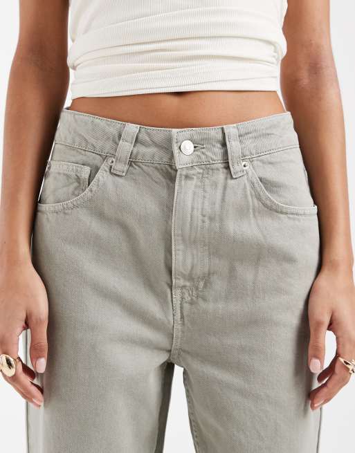 ASOS DESIGN wide leg dad jeans in khaki, 5 of 5