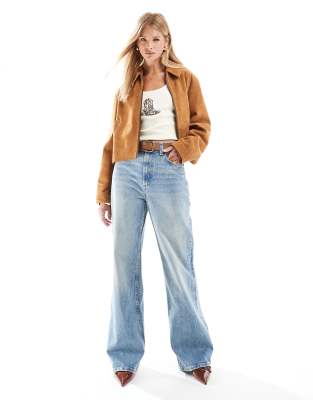 wide leg dad jeans in light blue