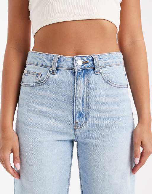 ASOS DESIGN wide leg dad jeans in lightwash with knee rips, 5 of 5