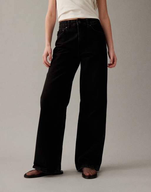 ASOS DESIGN wide leg dad jeans in washed black, 3 of 7