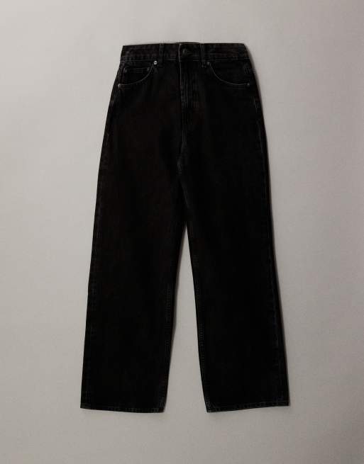 ASOS DESIGN wide leg dad jeans in washed black, 4 of 7