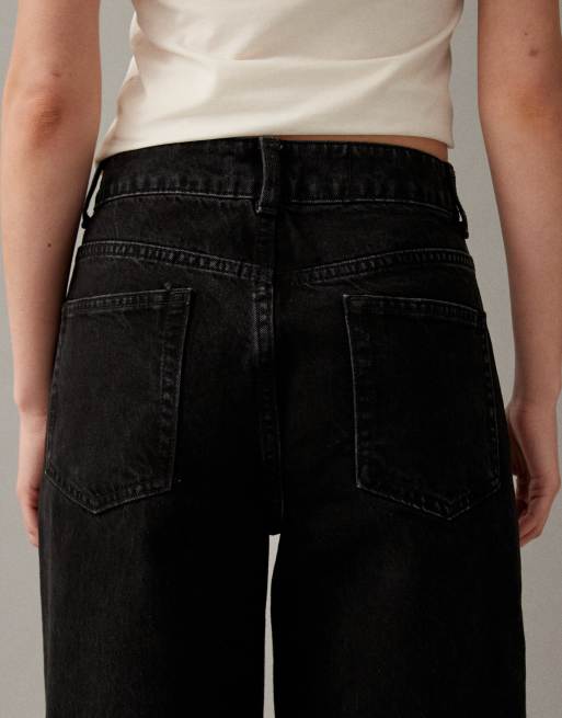 ASOS DESIGN wide leg dad jeans in washed black, 6 of 7