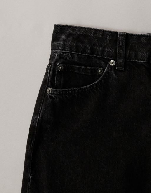 ASOS DESIGN wide leg dad jeans in washed black, 7 of 7