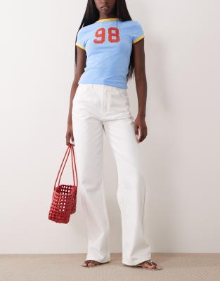 Asos Design Wide Leg Dad Jeans In Multi