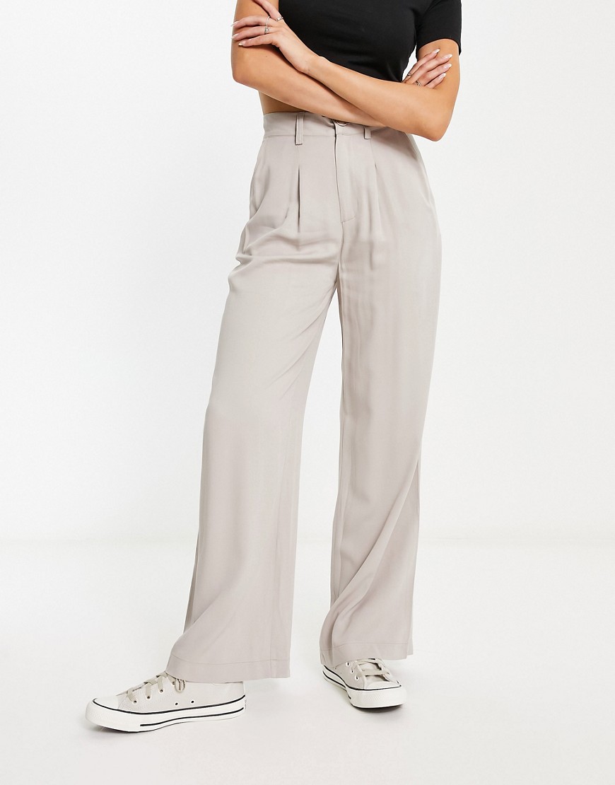 wide leg dad pants in stone-No color