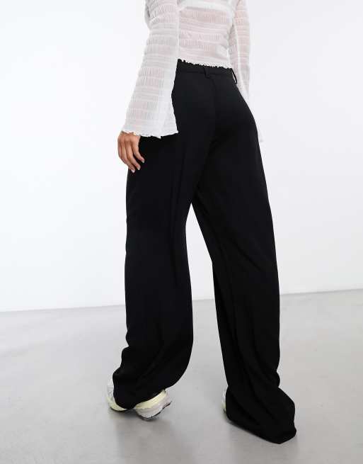 ASOS DESIGN casual wide leg trousers in beige