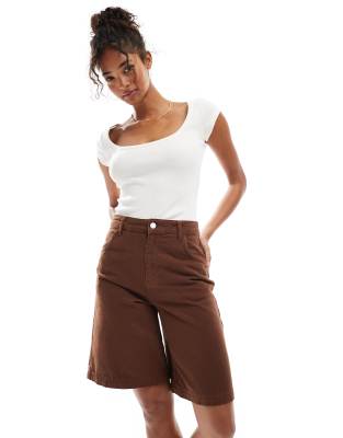 Asos Design Wide Leg Denim Jorts