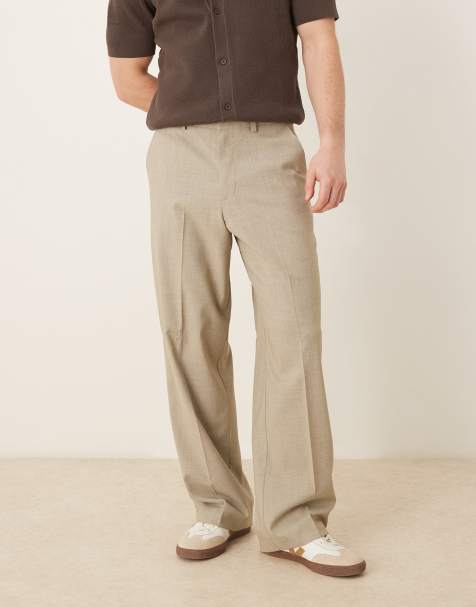 ASOS DESIGN wide leg dress pants in light heather gray - view 1