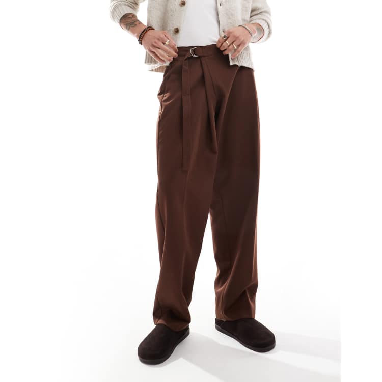 [RIBBONBIT] ☆ Carob Brown Slacks GPT Brown Bottoms – SEESTARZ