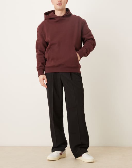 ASOS DESIGN wide leg dress pants with double pleats and exposed buttons in black, 2 of 5