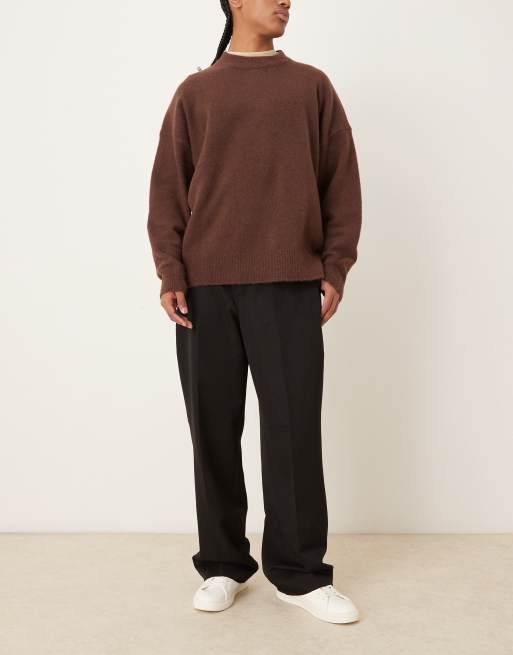 ASOS DESIGN wide leg dress pants with side pleats in black, 2 of 5