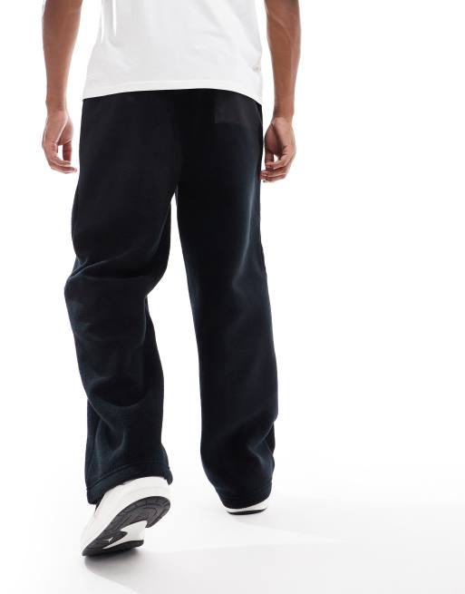 ASOS DESIGN wide leg fleece sweatpants in black