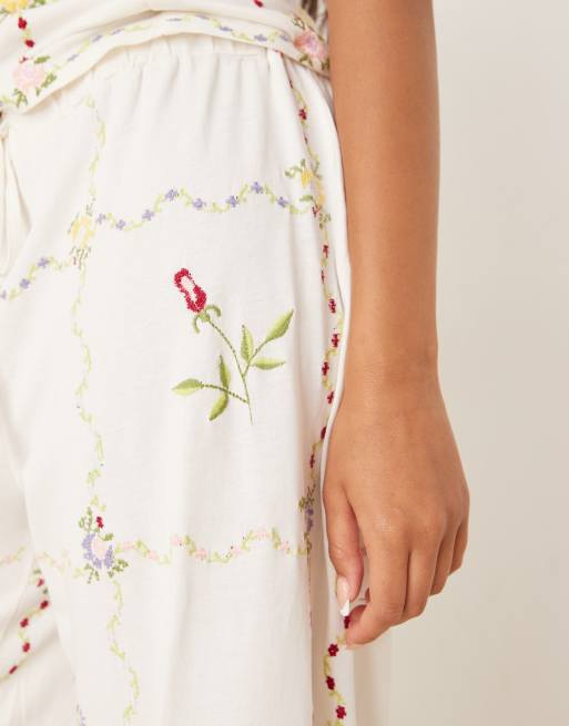 embroidered dress pants Dash and Dot - SIDE EMBROIDERED PANT main image 1
