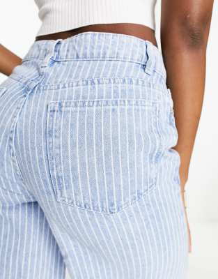 ASOS DESIGN wide leg jean in blue stripe