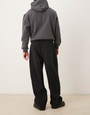 Asos Design Wide Leg Jeans In Black