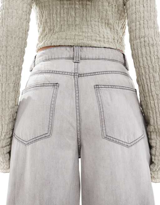 ASOS DESIGN soft wide leg jeans in gray