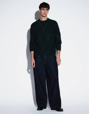 Asos Design Barrel Leg Jean In Blue