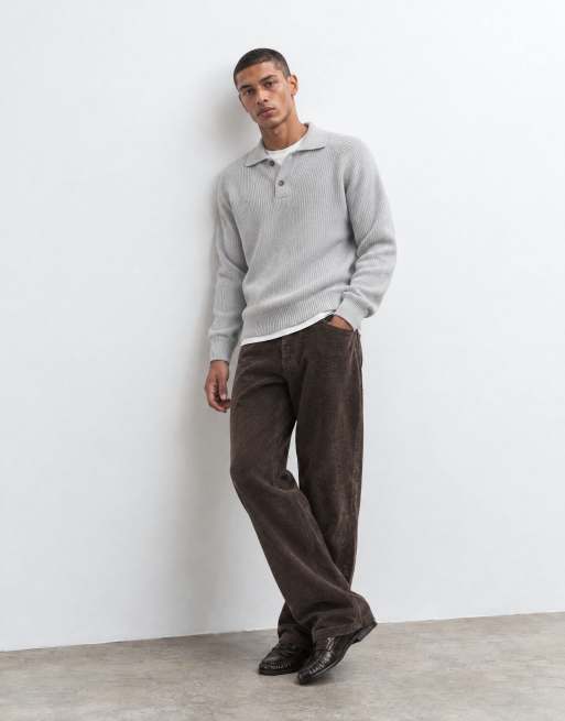 ASOS DESIGN wide leg jeans in soft brown with pleat, 8 of 10