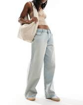 Half hot sale striped jeans