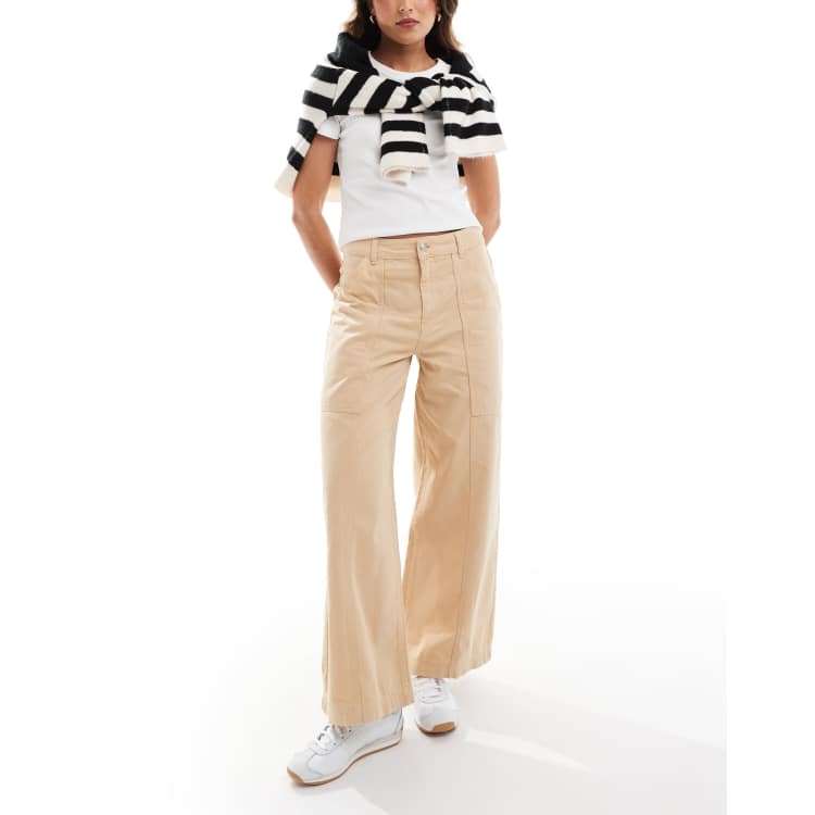 デニム・ジーパン NUDE Wide leg jeans Beige Beige Wide Leg Denim Jeans High Rise | You & All