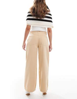 Shop Asos Design Wide Leg Jeans In Brown