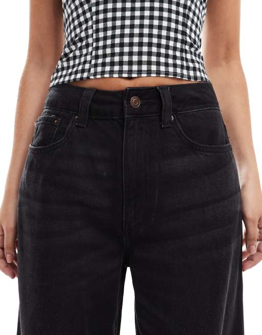 ASOS DESIGN wide leg jeans in washed black