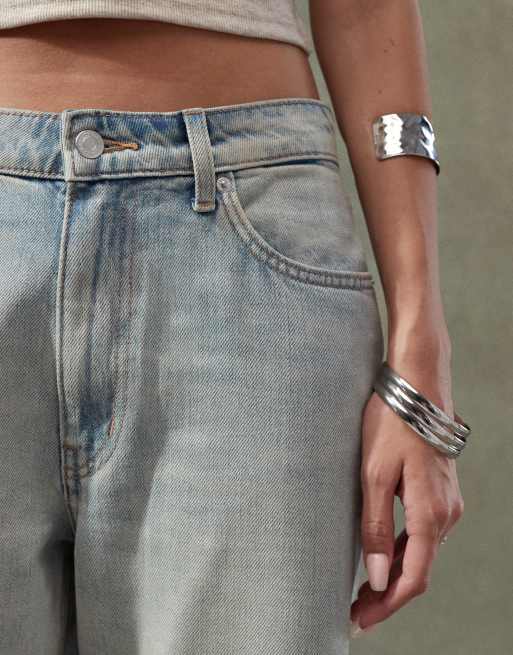 ASOS DESIGN wide leg jeans with twisted seams in pale vintage wash, 5 of 5