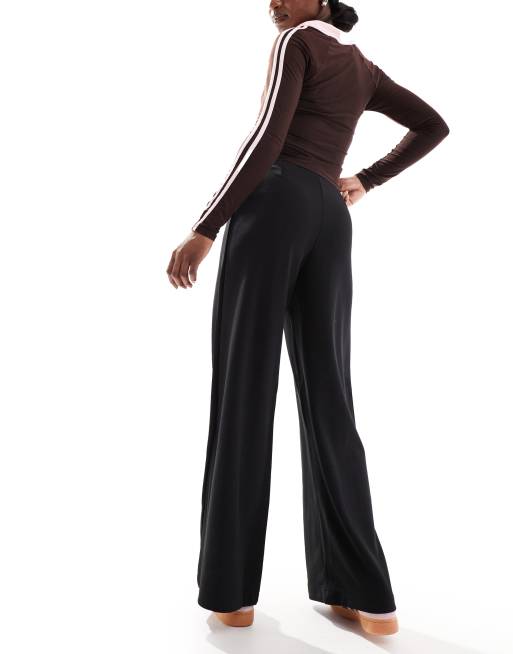 ASOS DESIGN wide leg jersey suit pants in black