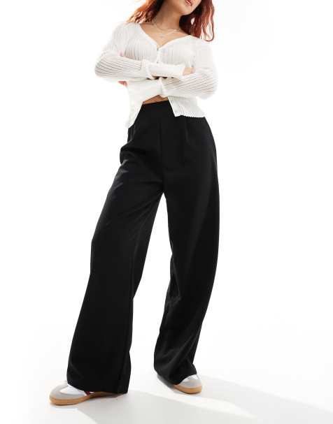 Page 11 - Women's Wide-Leg Trousers, Black, High-Waist & Linen