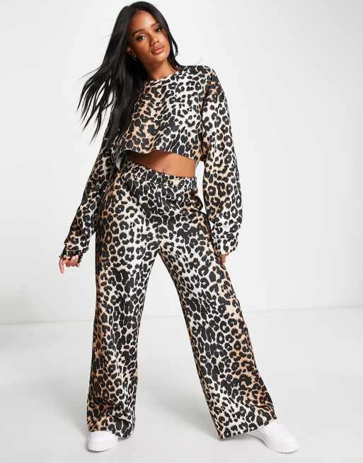 Enti Clothing Joggers Womens M Medium Sweatpants Pants Cheetah Animal Print