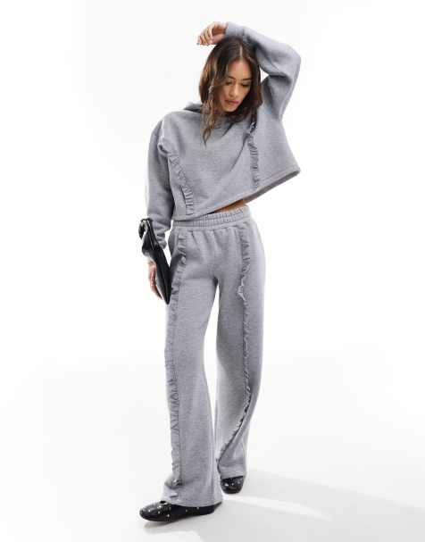 Grey Marl Barrel Leg Jogger, WHISTLES