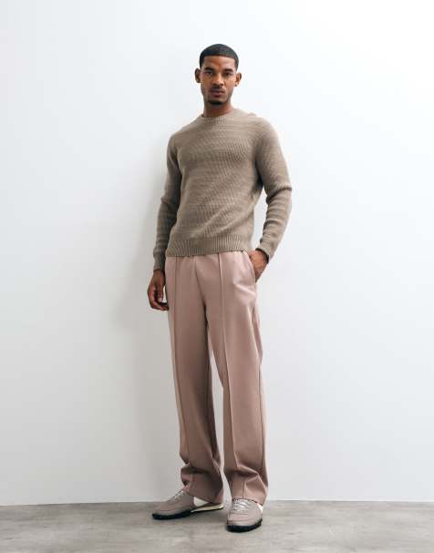 ASOS DESIGN wide leg jogger with pintucks in pink - view 1