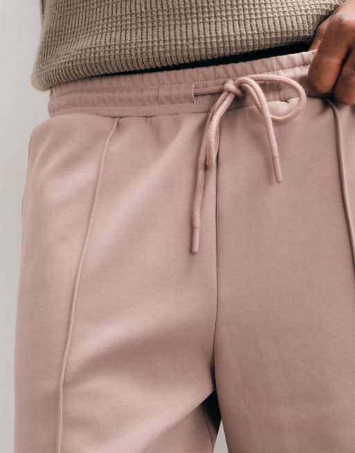 ASOS DESIGN wide leg jogger with pintucks in pink, 4 of 5