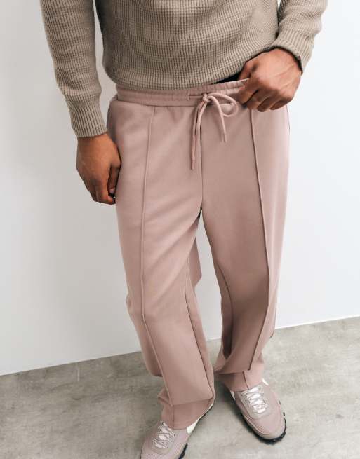 ASOS DESIGN wide leg jogger with pintucks in pink, 5 of 5