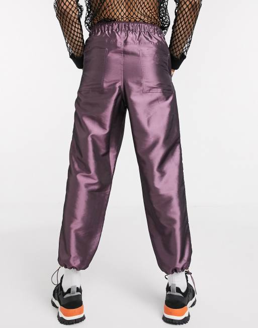 Purple cheap silk joggers