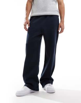 ASOS DESIGN ASOS DESIGN wide leg joggers with pin tuck detail in navy