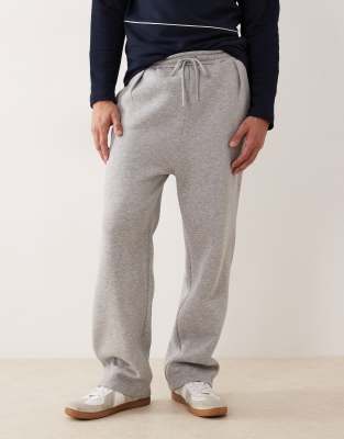 ASOS DESIGN ASOS DESIGN wide leg joggers with pinched hem in grey marl