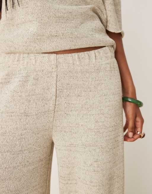 ASOS DESIGN wide leg knit pants in heather gray - part of a set