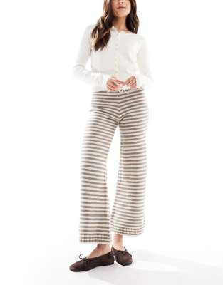 Asos Design Wide Leg Knit Pants In Multi