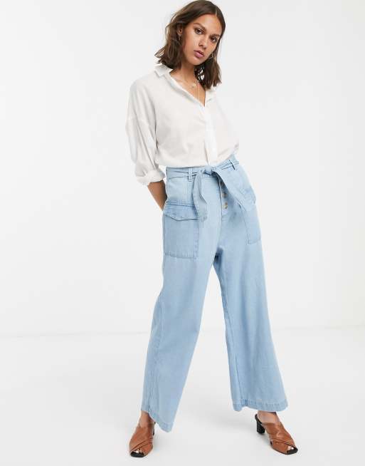 Lightweight wide outlet leg jeans