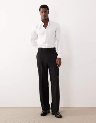 Asos Design Wide Leg Metallic Pinstriped Pants In Black