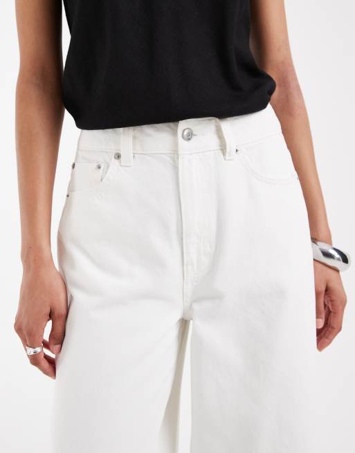 ASOS DESIGN wide leg palazzo jeans in white, 4 of 5