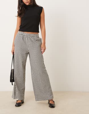 Asos Design Wide Leg Pants In Black